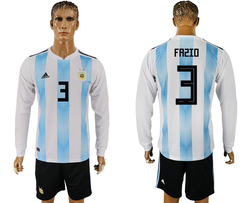 Maillot de foot ARGENTINA LONG SLEEVE SUIT #3 FAZIO  2018 FIFA W